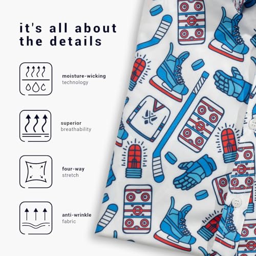 ChalkTalkSPORTS Hockey Short Sleeve Button Down - Performance Hockey Dress Shirt - Youth & Adult Sizes4