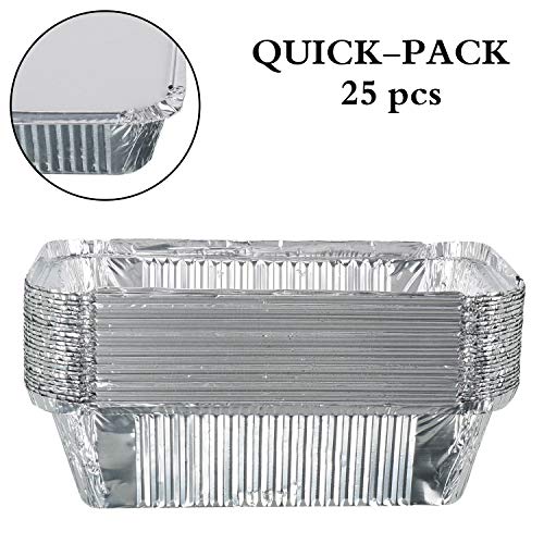 Image of Freshee Aluminium Foil Container 660ml - 25pcs| Food Silver Storage Disposable Containers with Lid For Kitchen