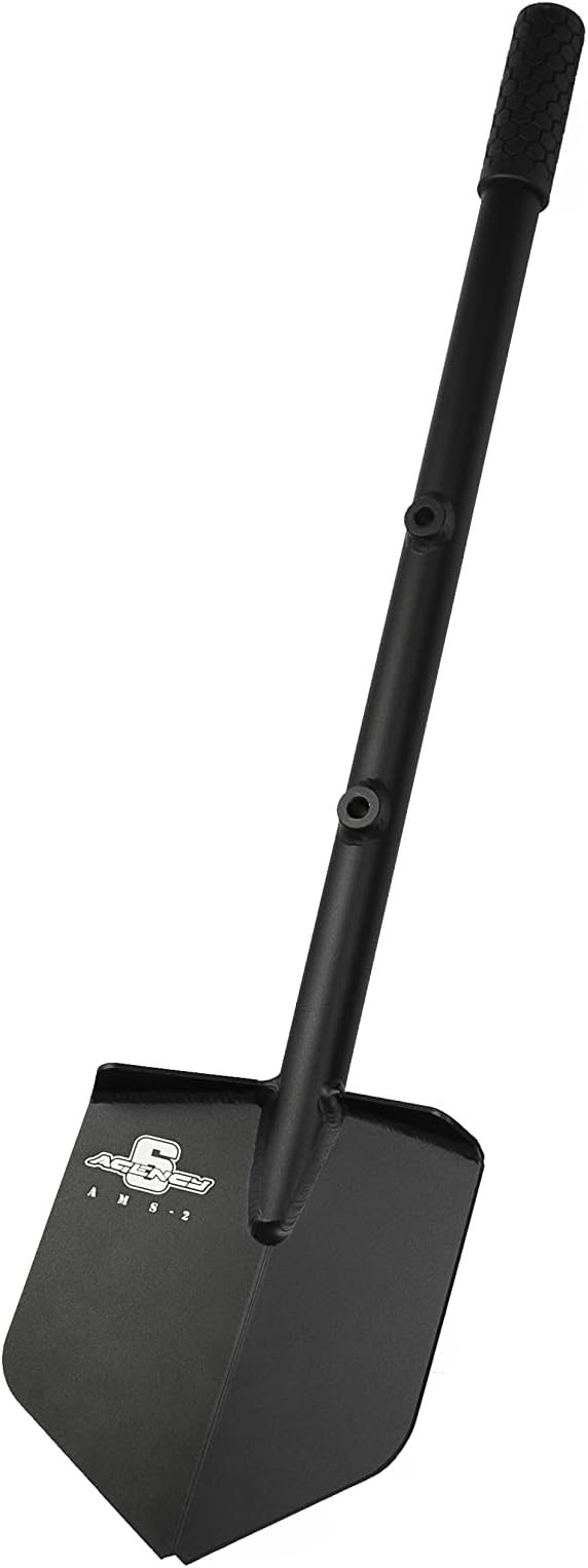 Agency 6 Long Shovel XL - Black Textured Finish - Lightweight Aluminum Hand Welded Offroad Shovel Made in USA