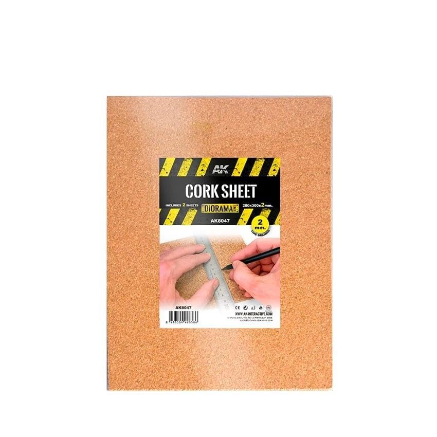 Ak interactive 2x 2mm x200x300mm Cork Sheets - Fine Grained AK8047