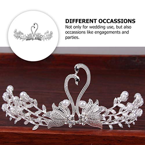 Tiara de cristal fina con pedrería y perlas de alta elegancia nupcial 5