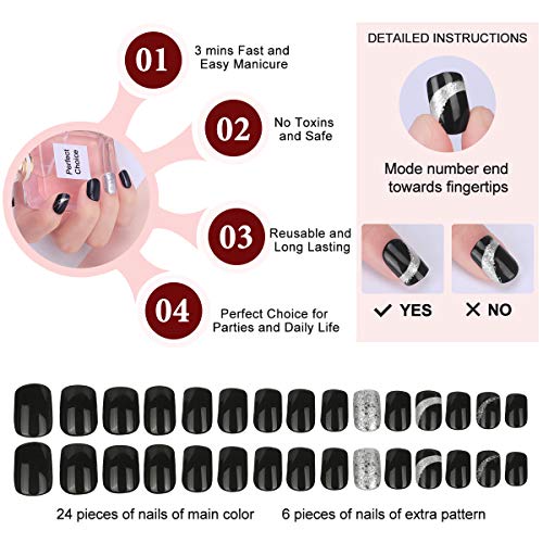 Falsche Nägel Set, 150 Stück Künstliche Fingernägel Selbstklebend Kunstnägel Falsche Nail Tips Fake Nail zum Aufkleben… – Bild 6