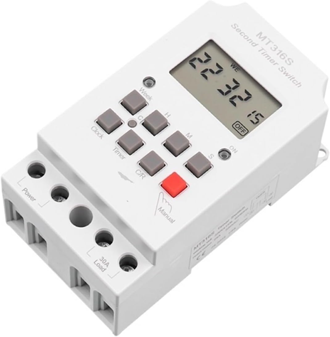 220V 30A MT316S Input 7 Days Programmable 24hrs Timer Switch Time Relay Output