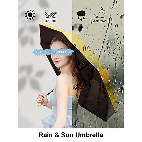 TIME LOVER Mini Windproof Folding Travel Umbrella, Sun & Rain Umbrellas, Compact Portable for Women Men Multiple Colors - Image 6
