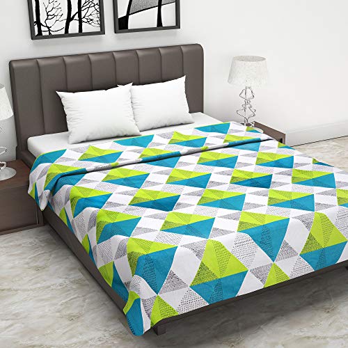 Image of Divine Casa 120 GSM Reversible Lightweight Brittle Rocca Print Double Bed Glace Cotton AC Dohar Blanket - Love Bird| TC - 120