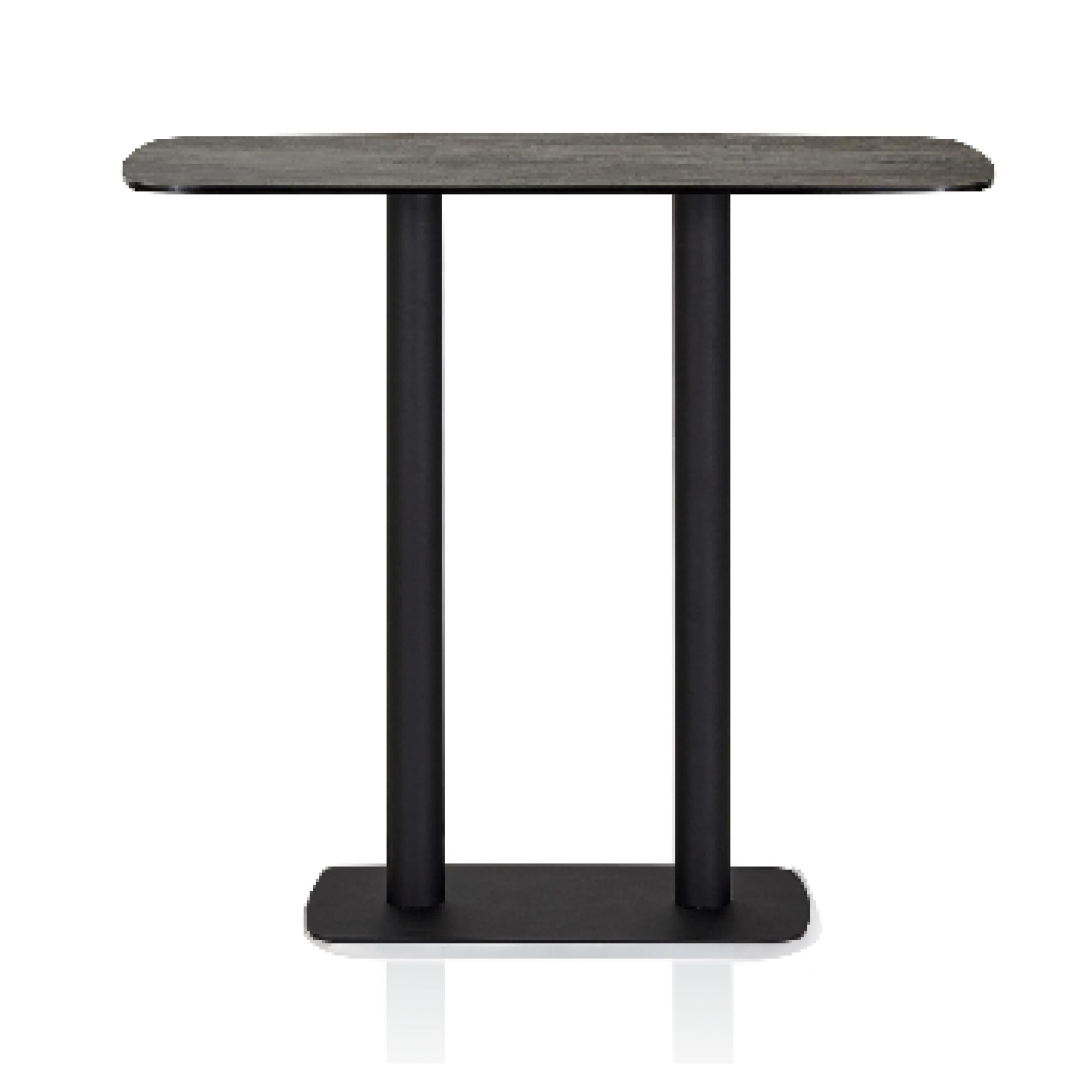 UNO Bartisch 120 x 65 x 105 cm Keramik Tischplatte Schwarz, Küchentisch, Küchentresen, rechteckiger Stehtisch, Säulengestell Eisen, UV Beständig, Fleckenresistent, pflegeleicht
