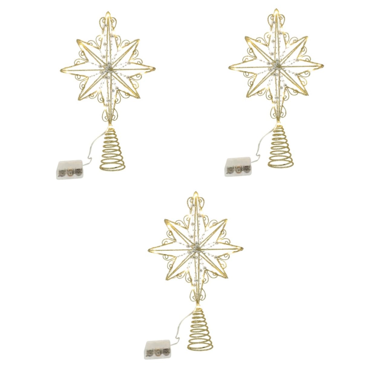 Decoraciones navideñas PRETYZOOM con acabado geométrico estilizado para abetos elegantes
