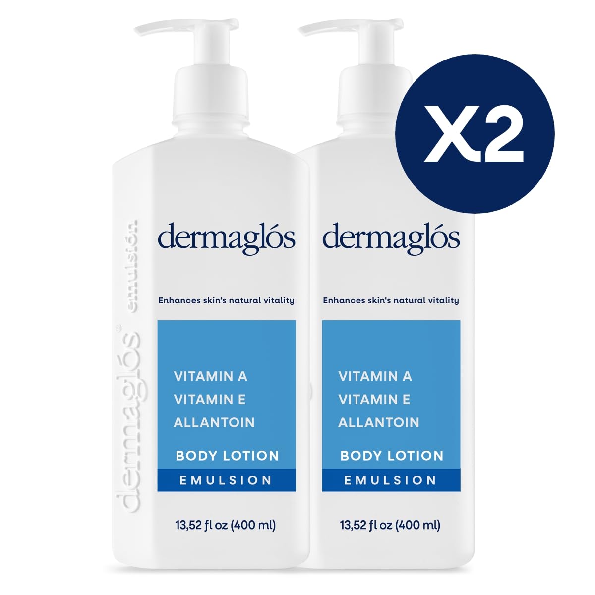 Dermaglos 2-pack Moisturizing Body Lotion for Dry Skin with Extra Vitamin A, Vitamin E & Allantoin | Hydrating & Regenerating formula for Stretch Marks, Tattoos, Scars & Wrinkles | 13.52 Fl Oz. - Image 3