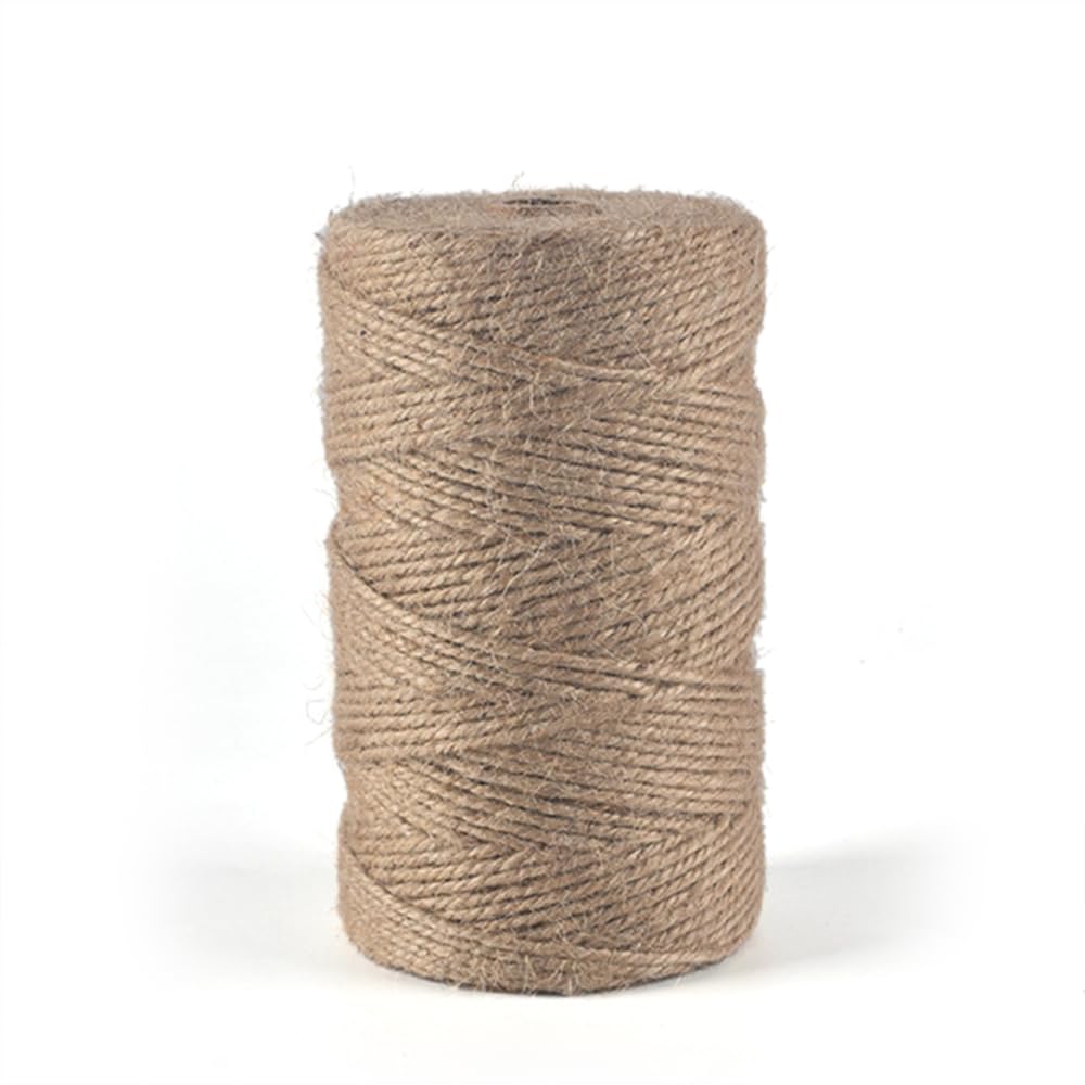 Lkw Ogechi 100m 2mm Heavy Duty Brown Jute Twine Rope, Strong Natural Jute String Rope, Thick Garden Twine String for Crafts, Gardening, Crafting, Packaging, Picture Hanging
