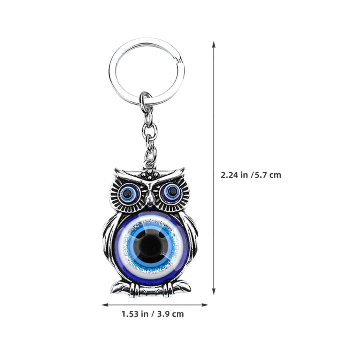 Operitacx 15 Pezzi Portachiavi a Forma di Gufo Blu in Lega di Zinco per | Accessori per Zaini e Borse, Pendente Leggero e Resistente, per Chiavi Auto e Uso Quotidiano