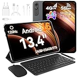 Un superbe écran de Tablette 13 pouces offre une expérience visuelle immersive. Cette Tablette Android bénéficie d'une résolution de 1200 x 1920 pixels et d'un taux de rafraîchissement élevé de 120 Hz, compatible avec les services de streaming tels que Netflix, YouTube, Amazon Prime Video, Disney+, Hulu et HBO Max. Son rapport écran/corps de 90 % et sa clarté exceptionnelle garantissent une immersion totale. De plus, la protection oculaire contre la lumière bleue, certifiée TÜV et disponible en trois modes, assure un confort visuel optimal même après une utilisation prolongée. Elle convient parfaitement aux étudiants, aux joueurs, aux employés de bureau et aux seniors.