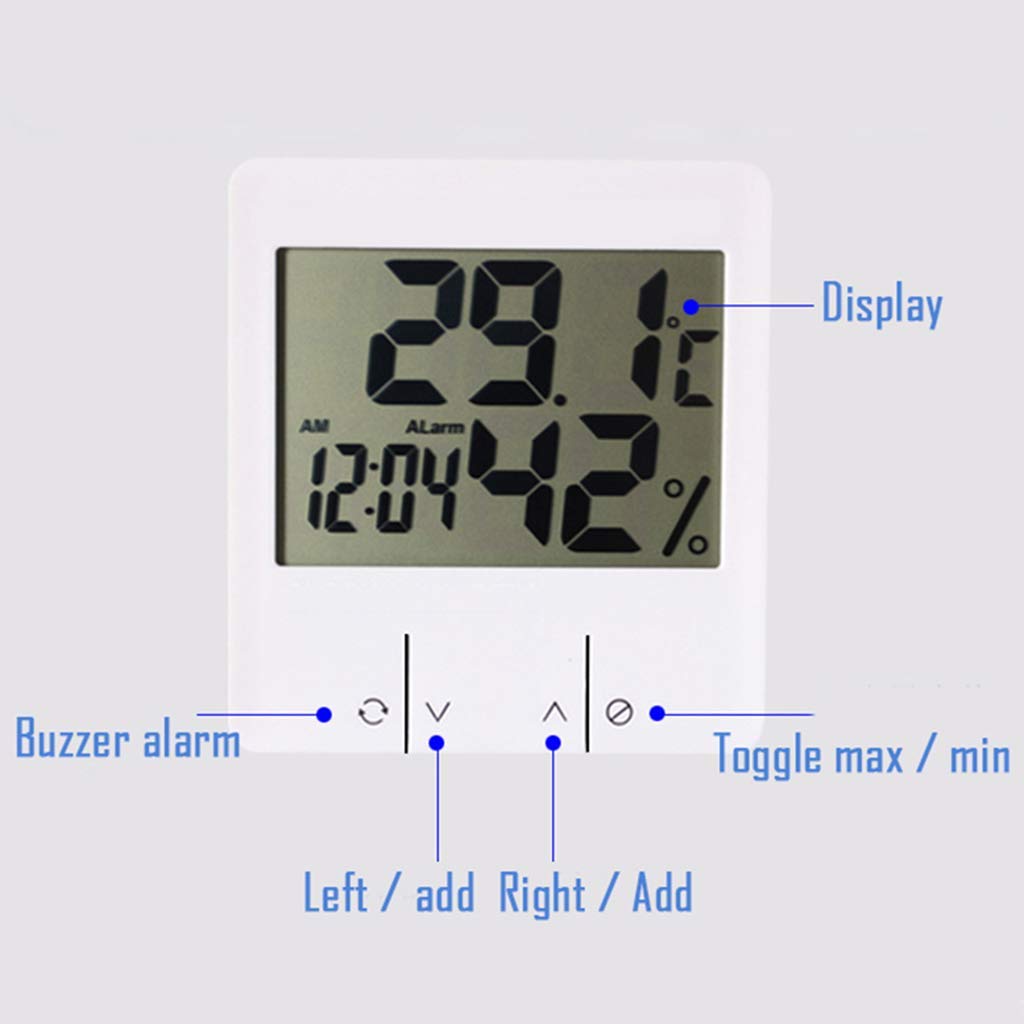 Misuratore elettronico di Temperatura e umidità, termometro Digitale per Interni, Stazione meteorologica, igrometro, per Il Tuo Soggiorno, Camera da Letto, Cucina, Scuola, Ufficio, Serra