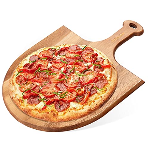 Deslon Wooden Pizza Peel - Premium,Great for Homemade Pizza, Cheese and Charcuterie Boards, Fruit and Cheese Serving Tray (15.9 x 11.81 inch)