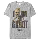 Marvel GOTG 2-I Am Rock Organic T-Shirt à Manches Courtes, Gris, XXL Mixte
