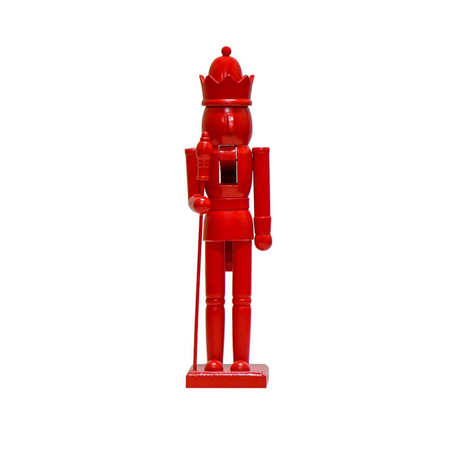 Msioytog Simple King Nutcrackers Figurine Natural Wood Craftsmanship for Seasonal Celebration and Family Gatherings Hand Carved Wooden Nutcrackers