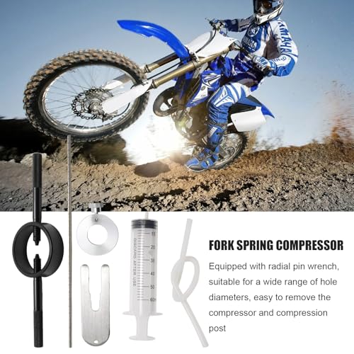 Image of Fork Service Tool Kit, 2Pcs Type 1 Universal Fork Oil Level Tool, Fork Spring Compressor Fits Most Street and Inverted Fork Motorcycles