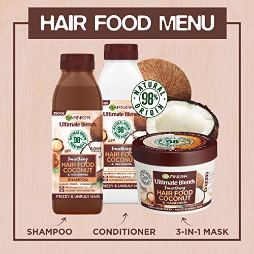Garnier Ultimate Blends Coconut Shampoo For Curly Hair | Coconut Hair Food Shampoo by Garnier Ultimate Blends | 98 Percent Natural Origin Ingredients | 350 ml Pack of 6 - Image 3