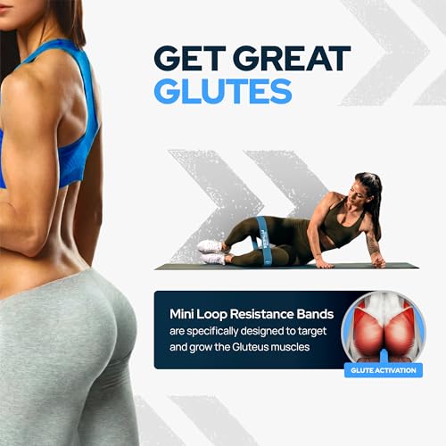 Image of Fabric Mini Resistance Bands Sets for Trainers, Bootcamp, Gym for Men and Women in Fun Colors - Ebook, Videos and Workout Chart Included by Iron Core Fitness