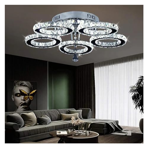 Lustre de plafond moderne pour illuminer un grand salon sombre en cristal