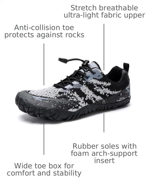 Image of WateLves Barefoot Water Shoes for Women Men Wide Toe Quick-Dry Lightweight Mesh Breathable Aqua Shoes for Beach Swim Yoga Exercise Surf Pool Boat