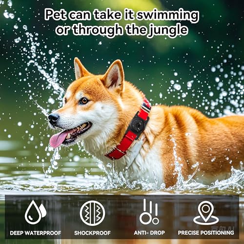 Image of GOCII for Airtag Dog Collar Holder 2 Pack,Waterproof Dog Collar Holder for Apple AirTag(Gen 1 & 2),Silicone Air Tags Case for Dog Collars(Black)