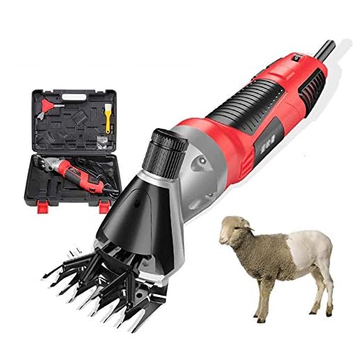 YUEG 1000W Electric Sheep Shearers 2600RPM Wool Scissors Shearing Machine Grooming Clipper Haircut Trimmer for Sheep Wool 6 Speed 2 Blades with Carrying Bag