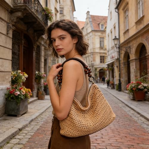 Bolso de verano tejido a mano para mujer miniatura 3