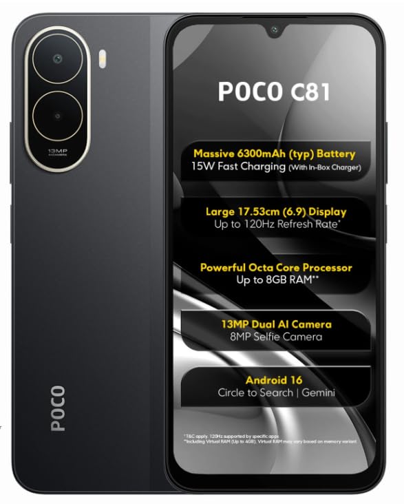 Image of POCO C81, Elite Black (4GB, 64GB)