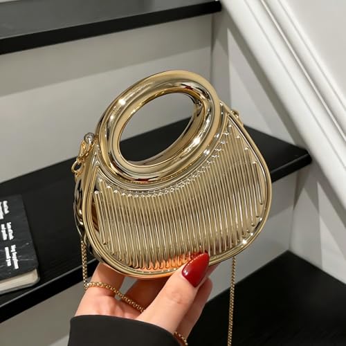 Mini bolsa de mão de acrílico, bolsa moderna, bolsa de noite personalizada em forma de lua crescente com alça removível