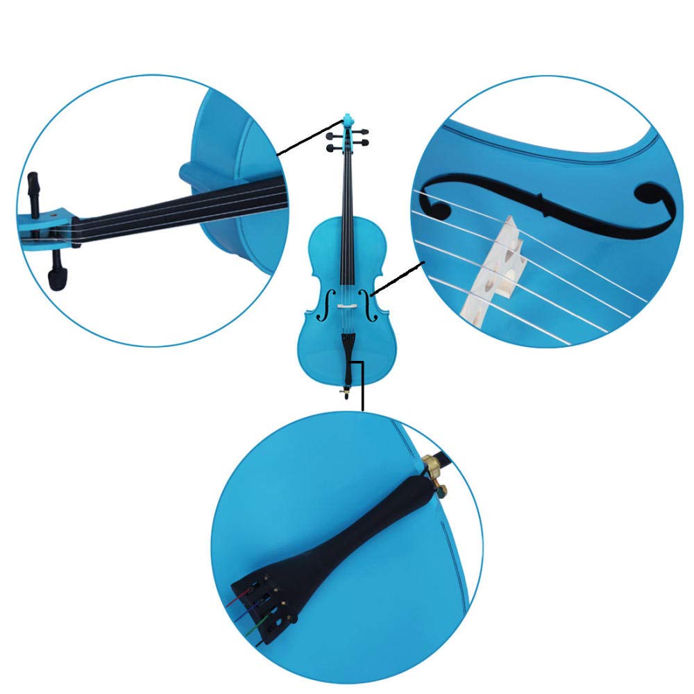 4/4 violonchelo azul práctica para principiantes violonchelo de madera sólida instrumento de cuerda