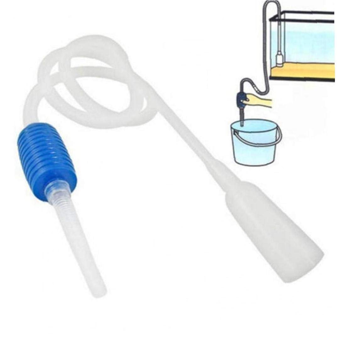 Amoyer White Aquarium Fish Tank Vacuum Water Change Siphon Gravel Suction Pipe Filter Fish Tank Vacuum Water Change Pump Tools Filters