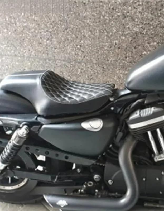 Siège moto biplace conducteur et passager noir pour Sportster XL883 XL1200 48 2004-2016