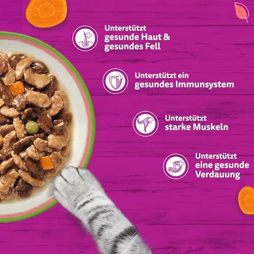 Whiskas 1+ Katzenfutter Tasty Mix Chef´s Choice in Sauce, 40x85g (1 Packung) – Hochwertiges Nassfutter für ausgewachsene Katzen in 40 Portionsbeuteln - View 7