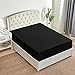 Mellanni Extra Deep Pocket Full Fitted Sheet - Iconic Collection Bedding Sheets with up to 21 inch Deep Pocket - Soft & Cooling - Fade & Stain Resistant - 1 PC (Full, Black)