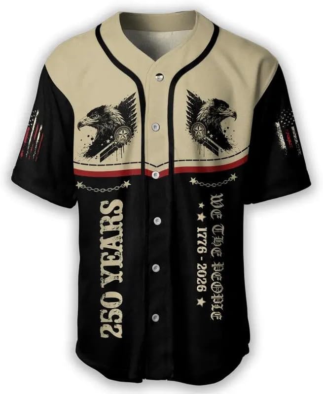 250th America Anniversary Baseball Jersey, Patriotic Military Shirt, US 250 Years, We The People Jersey, Independence Day