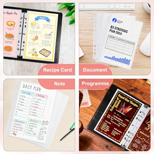 40 Pack 80 Pockets 5.5x8.5” Sheet Protector Sleeves for 6 Ring A5 Binder, A5 Mini 3 Ring Binder, Ultra-Clear Playbill Holder Sleeves, Double-Sided, Top Loading Sheet Protector for  image 6