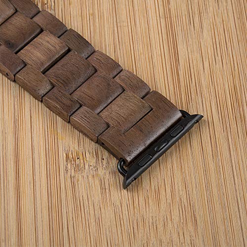 Kinobo Wooden Watch Band Compatible With Apple Watch, 100% Eco-Friendly Natural Hardwood Watch Strap Thickened Wrist Bracelet For Iwatch Series 7, 6, 5, 4, 3, 2, 1, Sport, Edition (Walnut-38/40/41Mm) #TOP4