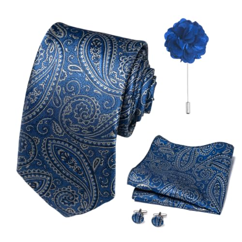 Image of joy alice 70 Colors Ties Set Men Mixed Color Necktie Handkerchief Cufflinks Brooch 3.15 Formal