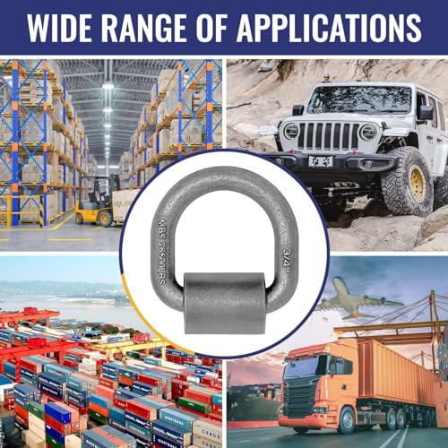 Image of Grandroad auto 12 Pack Weld-On Forged D Ring, Heavy Duty 3 /4 inch D-Ring Trailer Tie Down Anchor with MBS:26,500 lbs for Trailer, Truck Cargo, RV, ATV Tiedowns, Farm Applications and More.