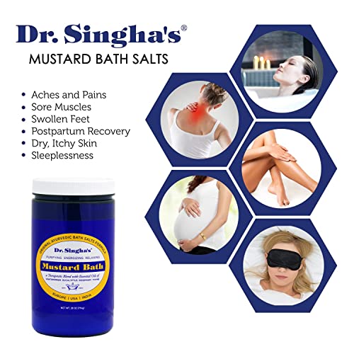 Dr. Singha's Mustard Bath Salts, Therapeutic Bath Detox, 28 Ounce - Relaxing Bath Soak For Sore Muscles, Restless Nights, Aches, Stress & Tension #TOP3