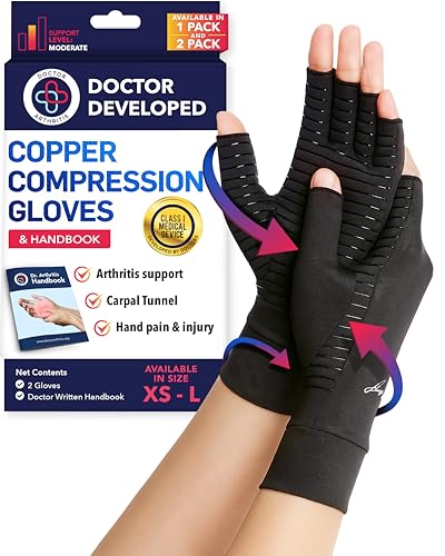 Dr. Arthritis Copper Arthritis Compression Gloves for Women and Men, Carpal Tunnel Gloves, Hand...