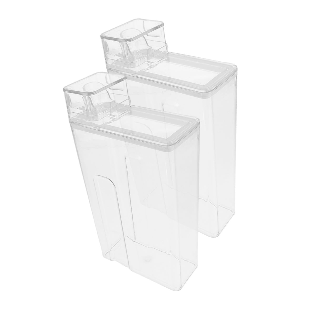 Cabilock Dispenser per Detersivo Bucato Trasparente Grande Capacità, Bottiglie Ricaricabili per Lozioni, Contenitori Salvaspazio per Lavanderia Domestica e Uso Professionale, Set da 2