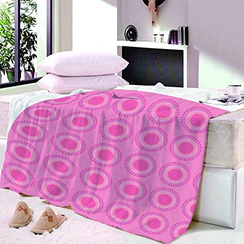 Couverture polaire douce 150x200 plaid flanelle microfibre rose chaud - 3