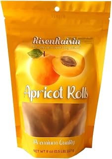 Dried Apricot Rolls – 8 oz (227 g) | No Sugar Added | All-Natural Fruit Snack | Sweet & Tart Flavor | Chewy & Delicious | Great for Snacking & Baking | Packed in California | RisenRaisin Brand