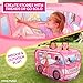 Barbie Coastal Cowgirl Camper Pop-Up Play Tent for Kids – Indoor Playhouse with Roll-Up Door & Roof Openings – Easy Setup, Folds Flat for Storage – Safe for Toddlers & Kids Ages 3+
