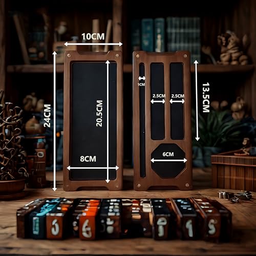 Hunmor Würfelbox Holz Dice Box DND Würfelbrett 24x10 cm Würfelunterlage mit Würfelteller Würfelschale und Vorratsbehälter ideal für Dungeon and Dragon(D&D)