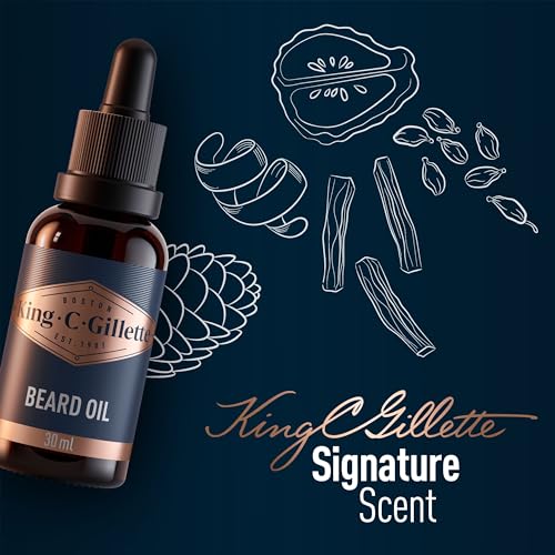 King C Gillette Beard Oil for Men with Plant Based Argan, Jojoba Avocado, Macadamia Seed and Almond Oils, 30 ml - Image 5