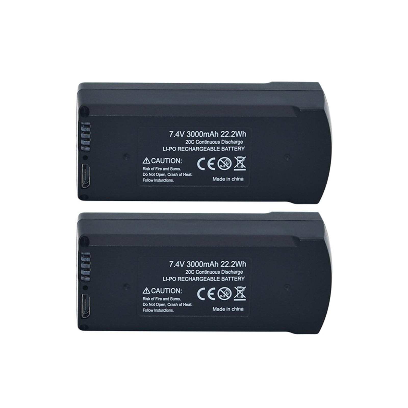 Bateria Lipo 7,4 V 3000 mAh, kompatybilna z akumulatorem do drona V198 MAX PRO RC Quadcopter Akcesoria zapasowe(As shown 2Pcs)