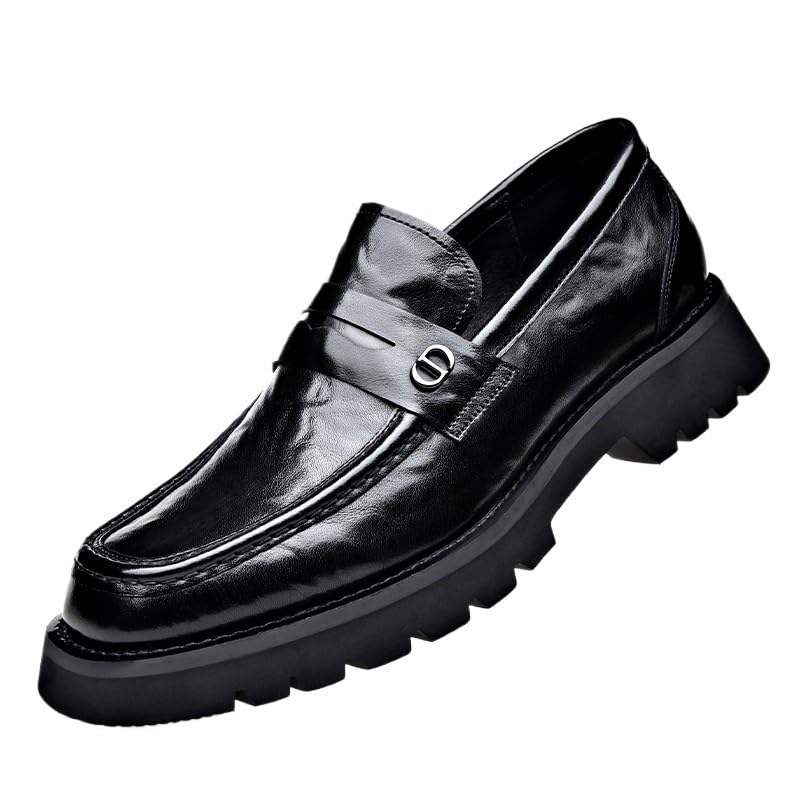 Men Business Casual Derby Shoes Men's Fashion Classic Slip On Low Oxfords Shoes Patent Leather Wingtip Brogue Dress Shoes(10)