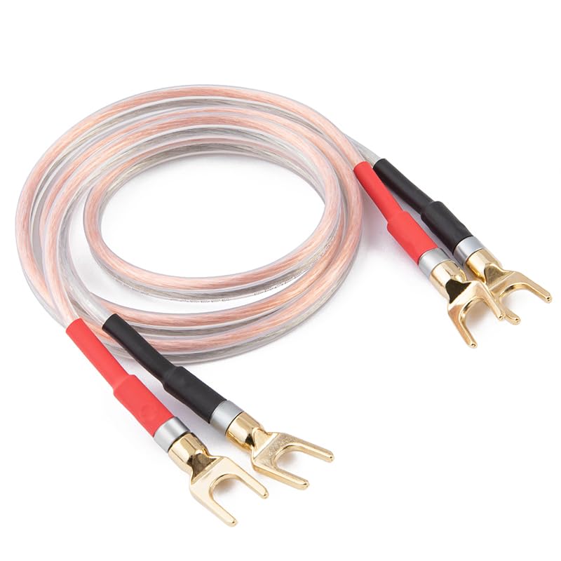 Zjlqltm 13AWG Y Plug Ultra-Pure OFCSpeaker Wire for Home Theater, Gold-Plated Connectors, Hi-Fi Audio Cable for Amplifier Subwoofer Surround Sound Systems 9.9FT